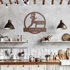 Customizable Female Runner - Metal Die-Cut Wall Art