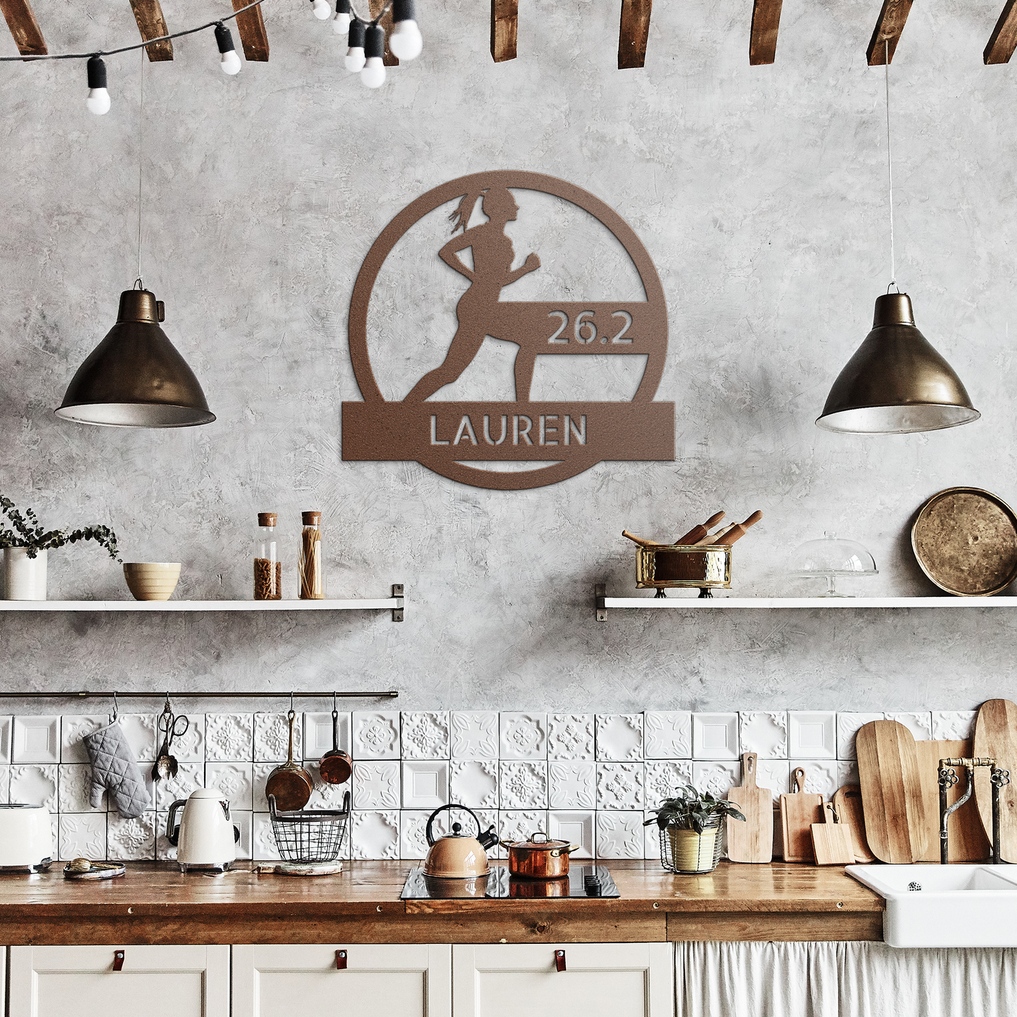 Customizable Female Runner - Metal Die-Cut Wall Art