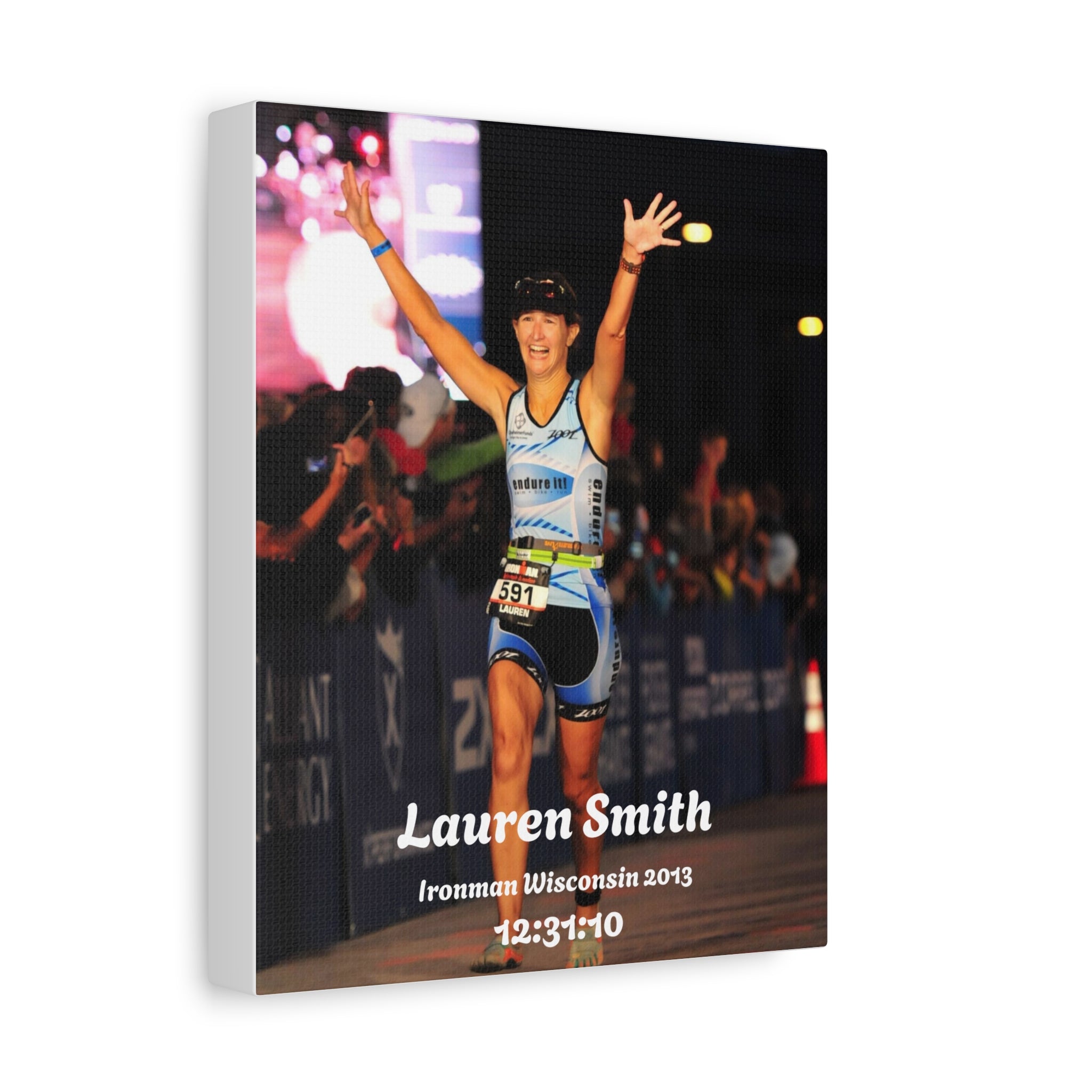 Personalized Race Finish Canvas — Custom Name, Event & Time