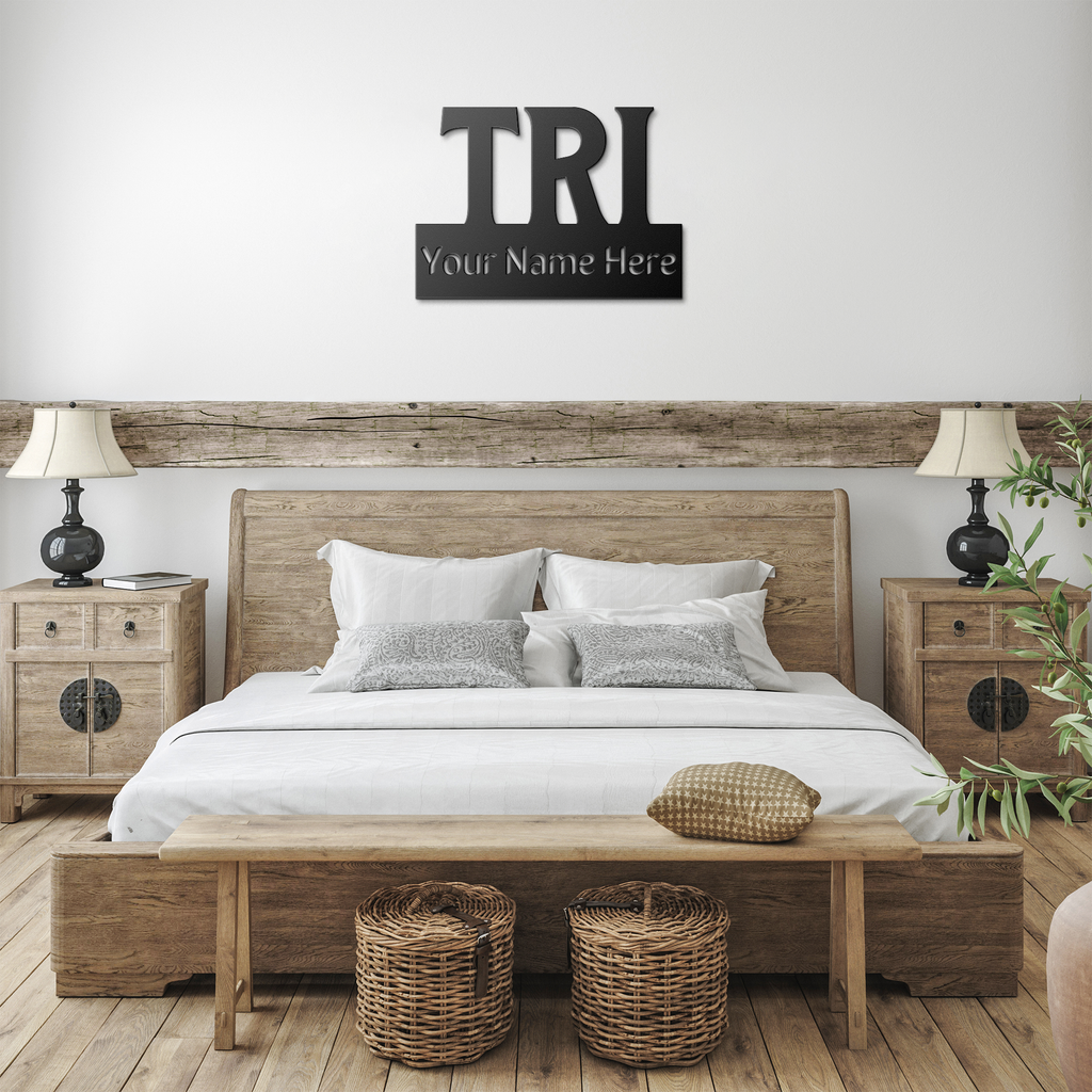 Custom Name - TRI - Die-Cut Metal Sign