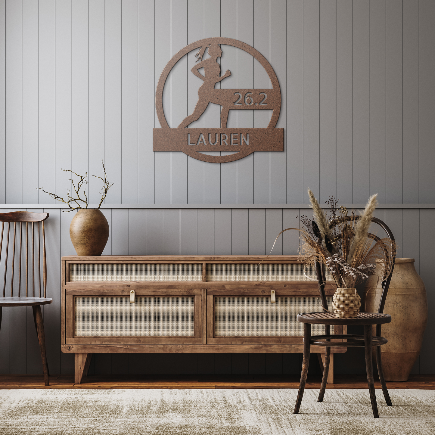 Customizable Female Runner - Metal Die-Cut Wall Art