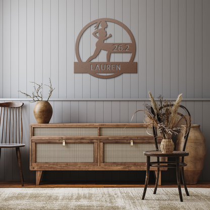 Customizable Female Runner - Metal Die-Cut Wall Art