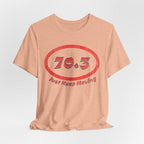 70.3 Triathlon Distance Oval (Red w/Just Keep Moving) - Swim, Bike, Run T-Shirt - Forward Gear Athletics