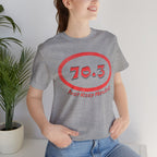 70.3 Triathlon Distance Oval (Red w/Just Keep Moving) - Swim, Bike, Run T-Shirt - Forward Gear Athletics