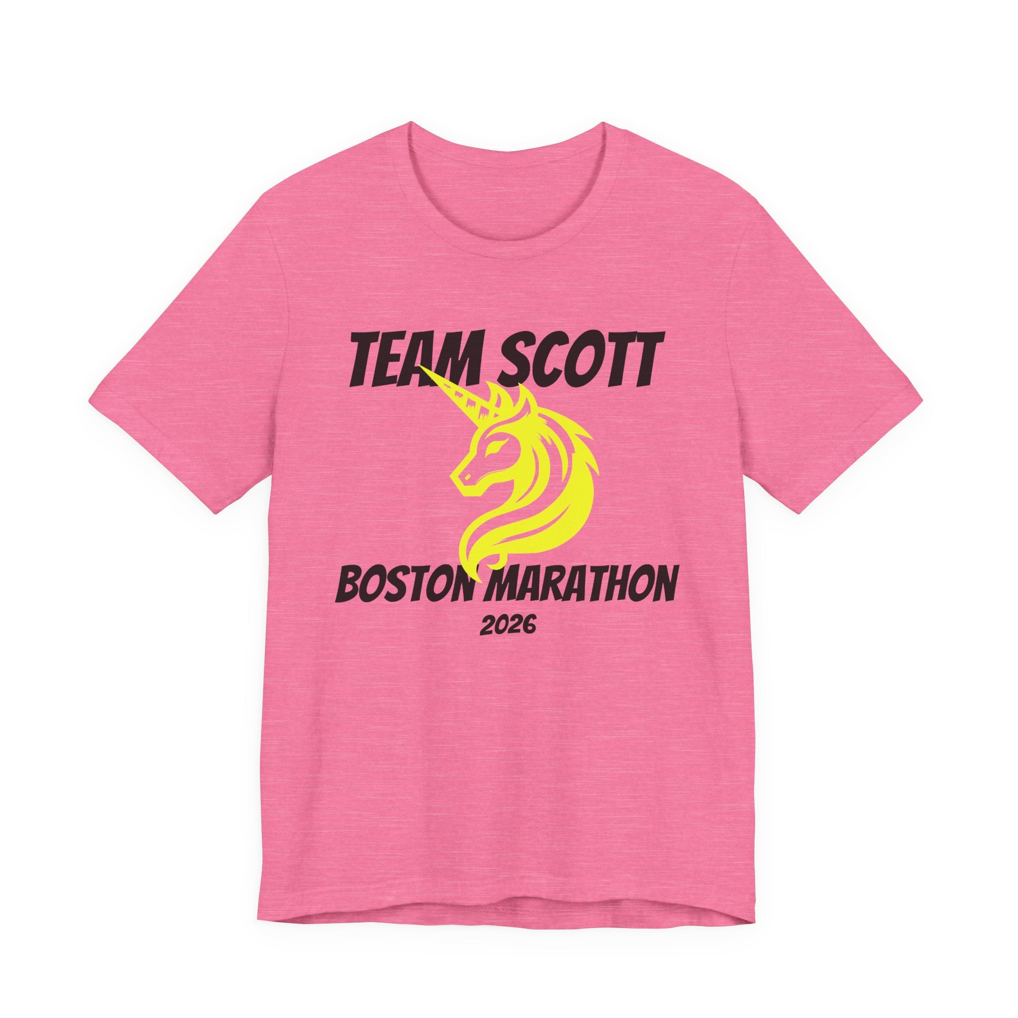 Customized Boston Race Support Crew T-Shirt - Yellow Unicorn
