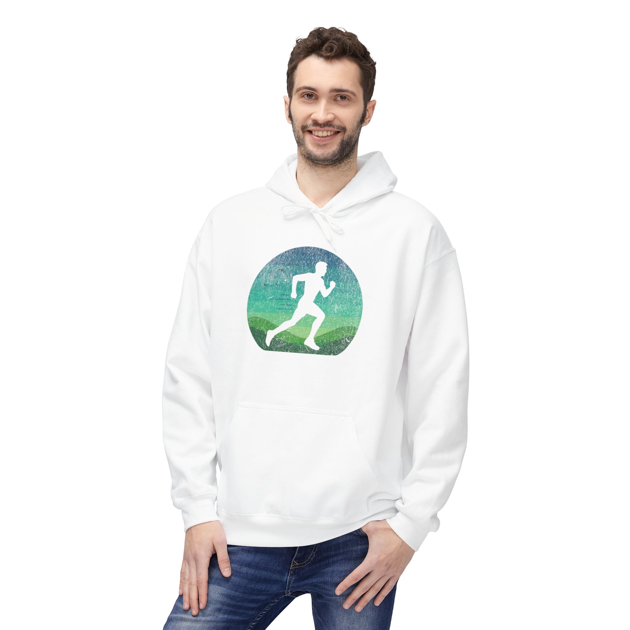 Man Running Silhouette - Unisex Fleece Hoodie