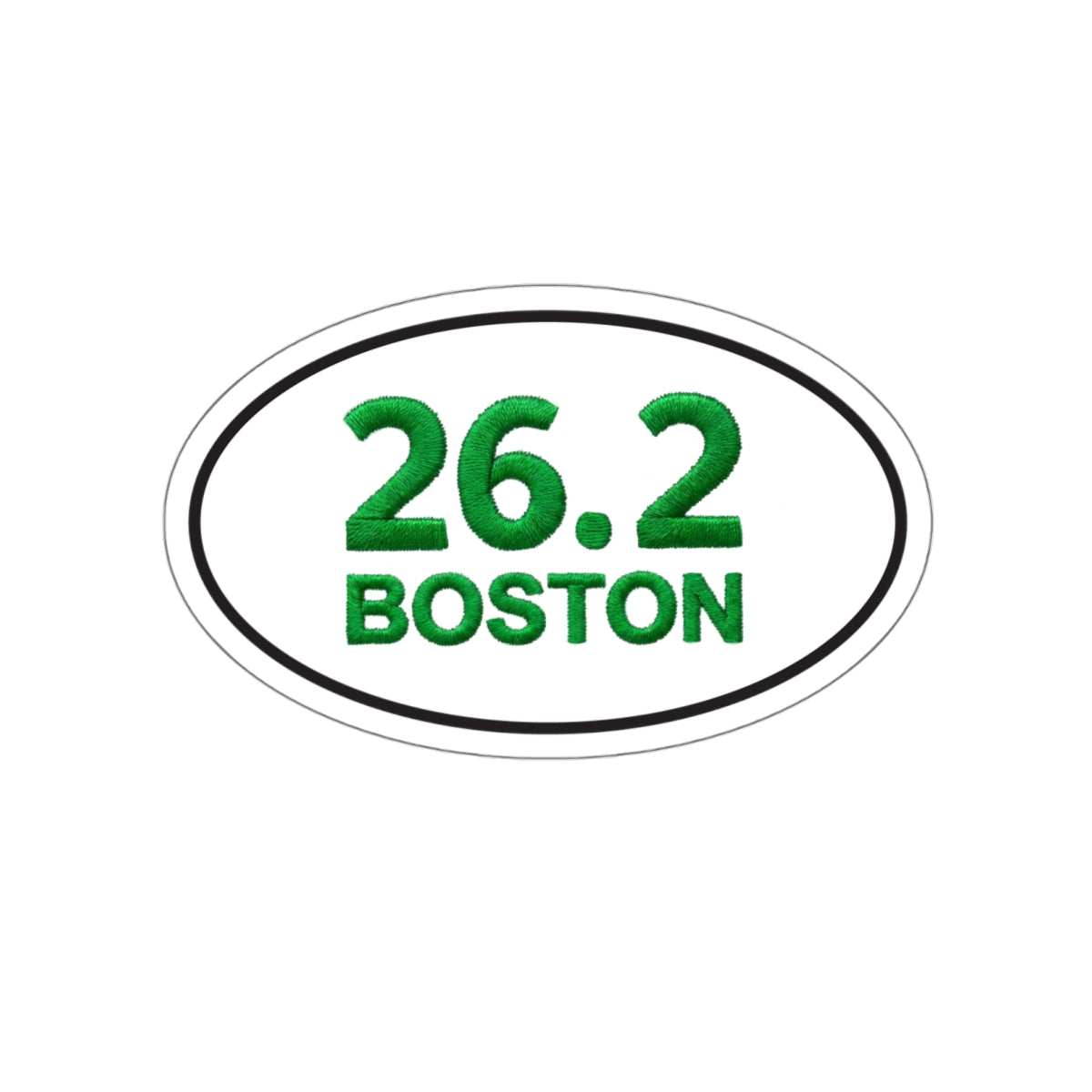 Boston Faux Embroider Distance Race - Oval Die-Cut Magnet 5 x 3