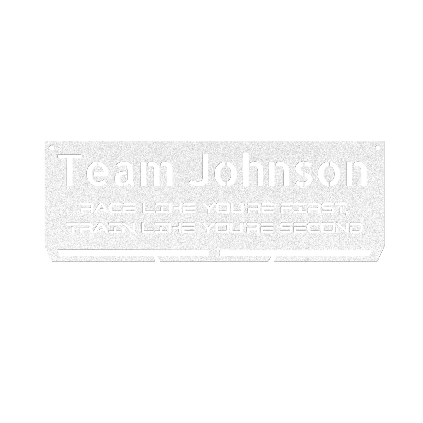 Custom Name - RUNNER Medal Hanger - Die-Cut Metal Sign