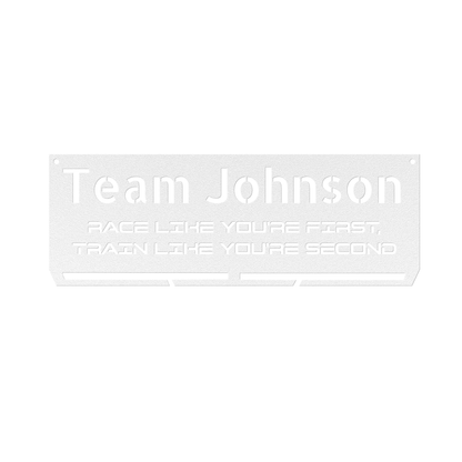 Custom Name - RUNNER Medal Hanger - Die-Cut Metal Sign
