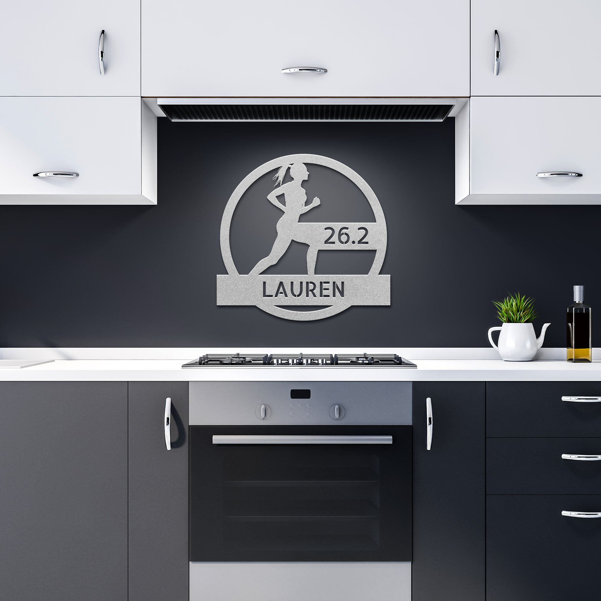 Customizable Female Runner - Metal Die-Cut Wall Art