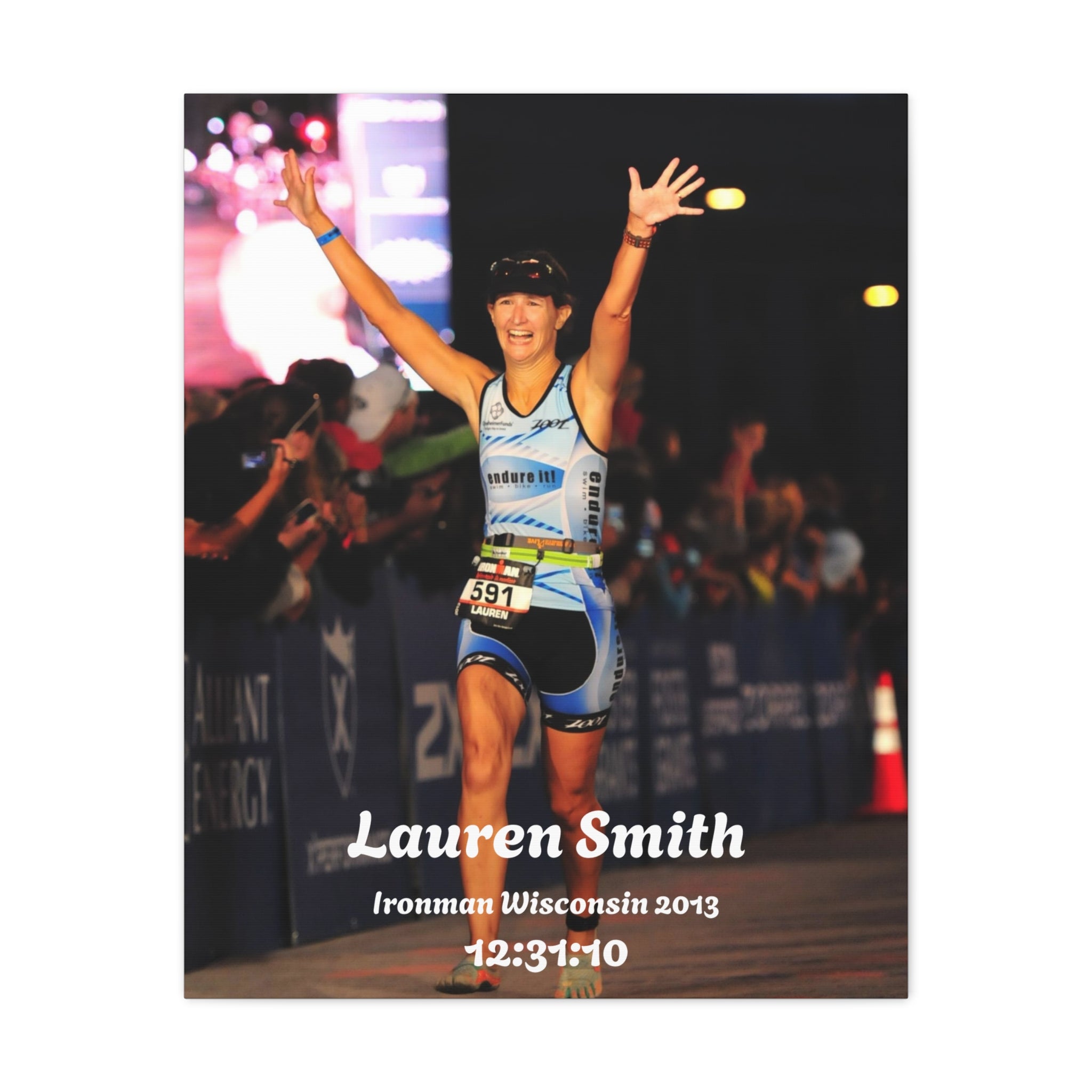 Personalized Race Finish Canvas — Custom Name, Event & Time