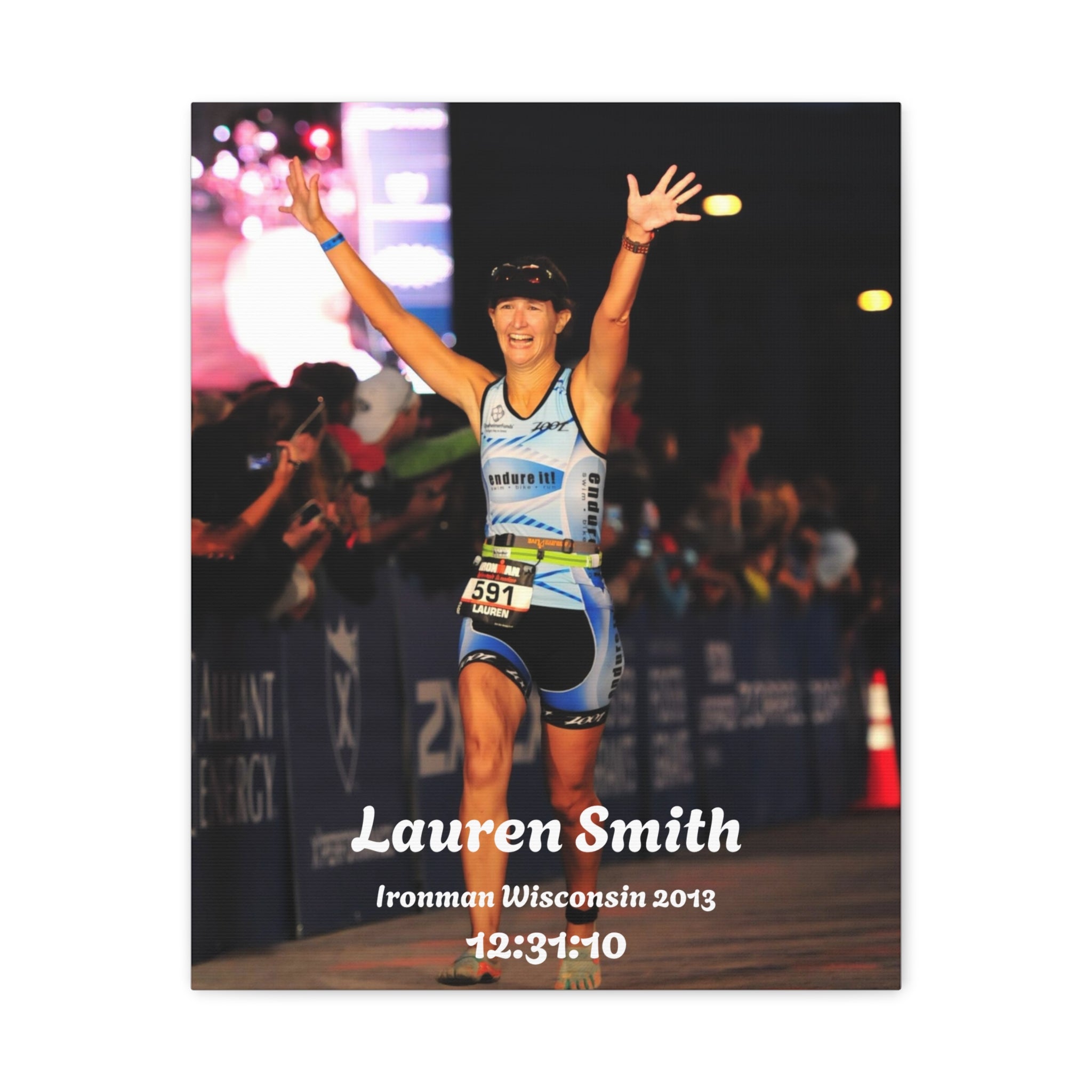 Personalized Race Finish Canvas — Custom Name, Event & Time