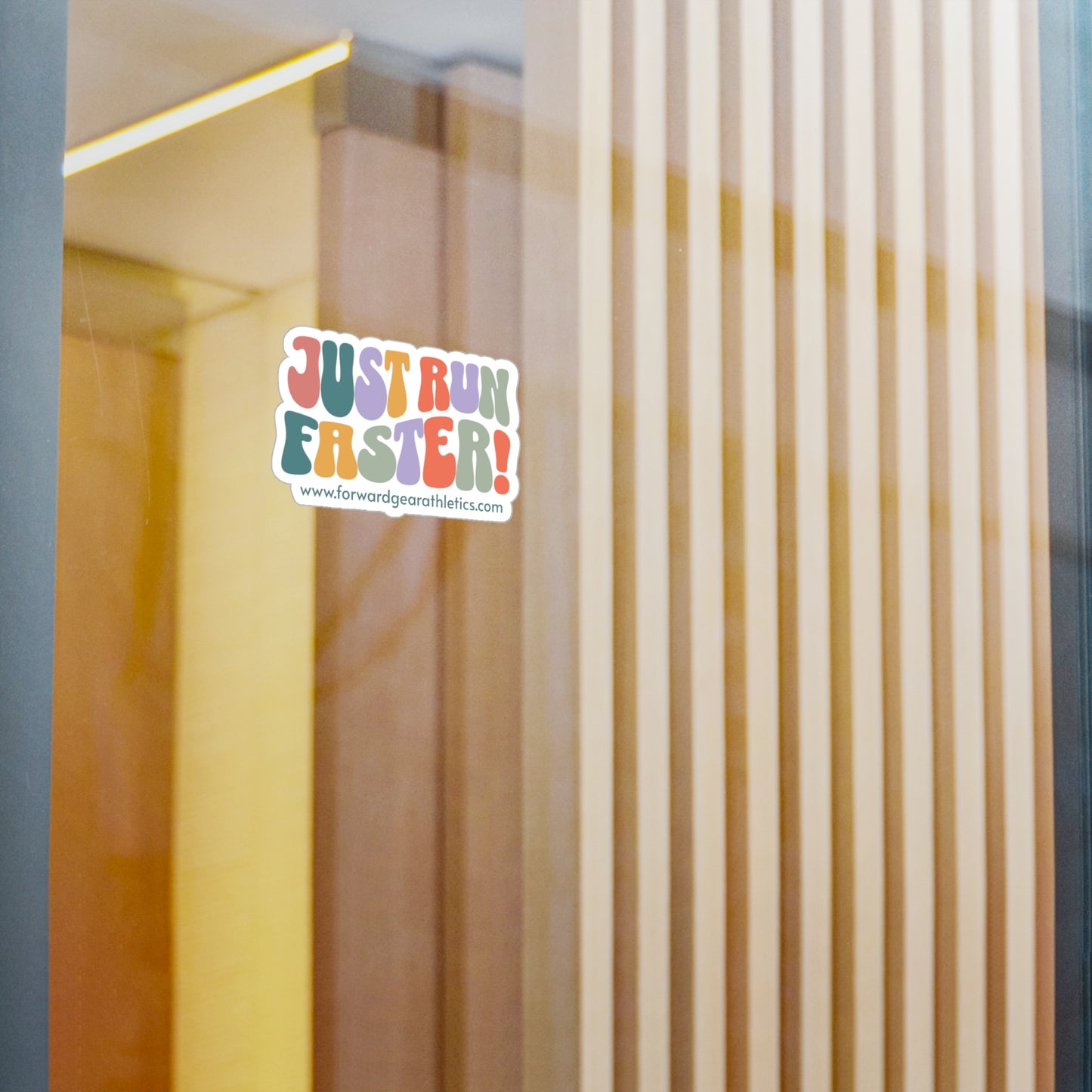 Just Run Faster! Retro Colorful Vinyl Sticker