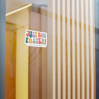 Just Run Faster! Retro Colorful Vinyl Sticker