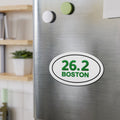 Boston Faux Embroider Distance Race - Oval Die-Cut Magnet 5 x 3
