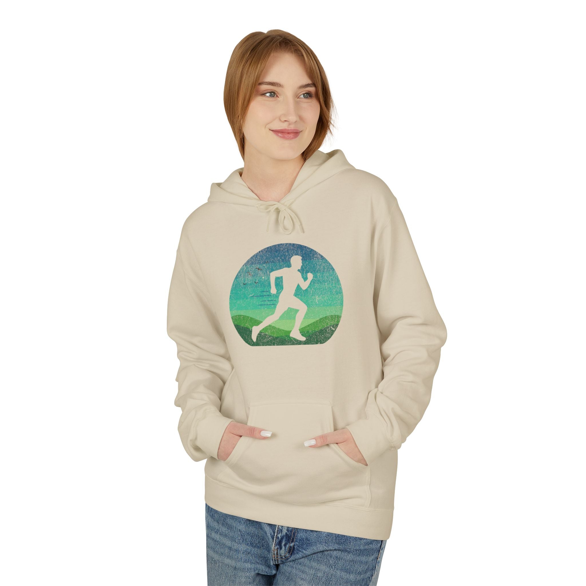 Man Running Silhouette - Unisex Fleece Hoodie