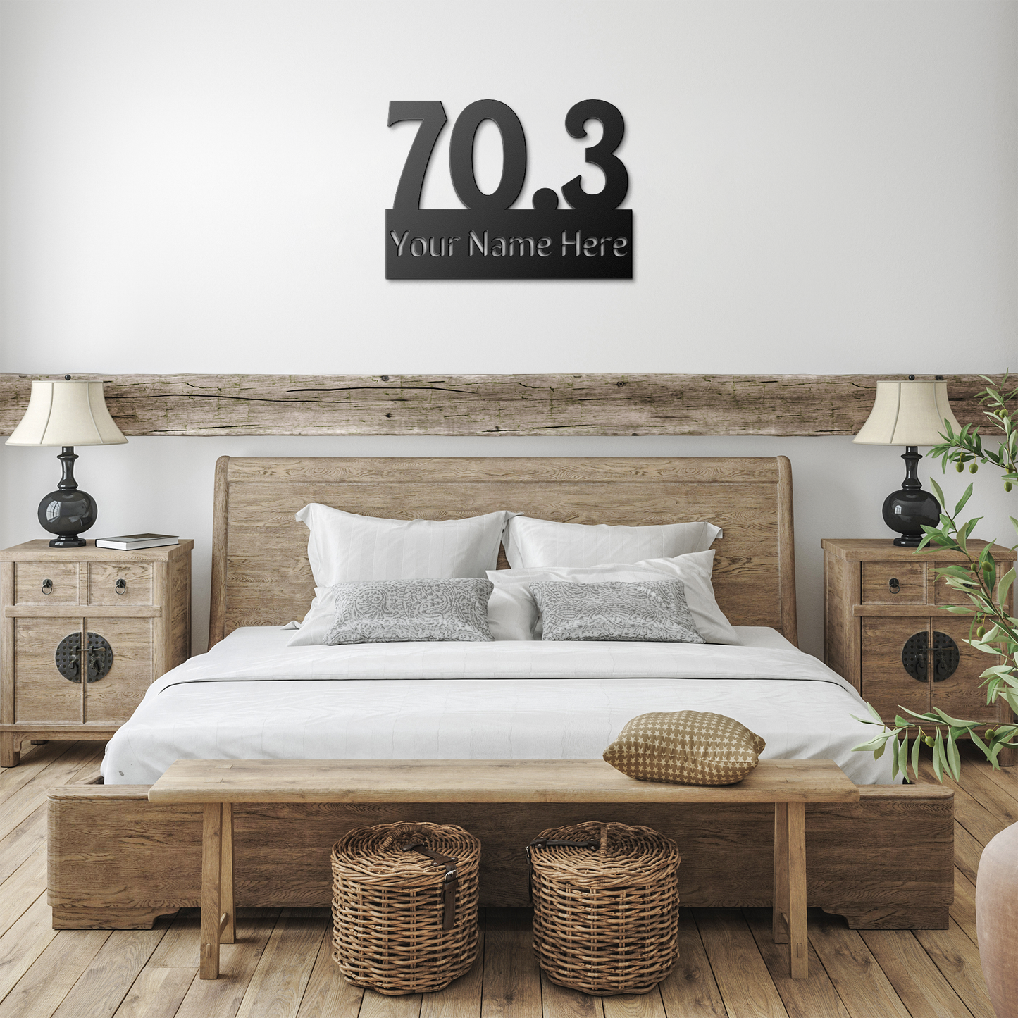 Custom Name 70.3 - Die-Cut Metal Sign