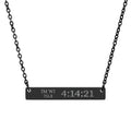 Custom Engraved Horizontal Bar Necklace — 70.3 and Finish Time and Race Name