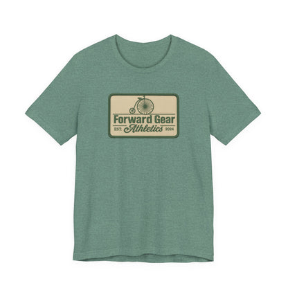 Vintage Bicycle Athletic Tee - Patchwork Design - Forward Gear Athletics