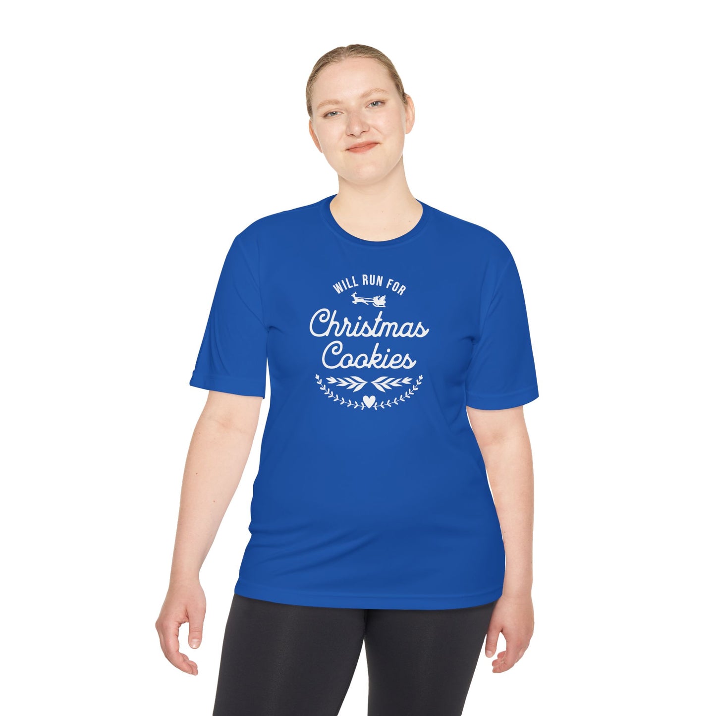 Will Run for Christmas Cookies - Unisex Moisture Wicking Tee