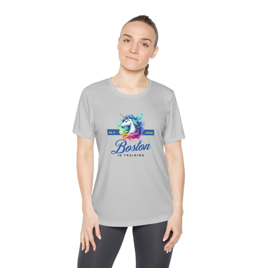 Rainbow Unicorn Boston 2026 - In Training - Women's Moisture Wicking Tee