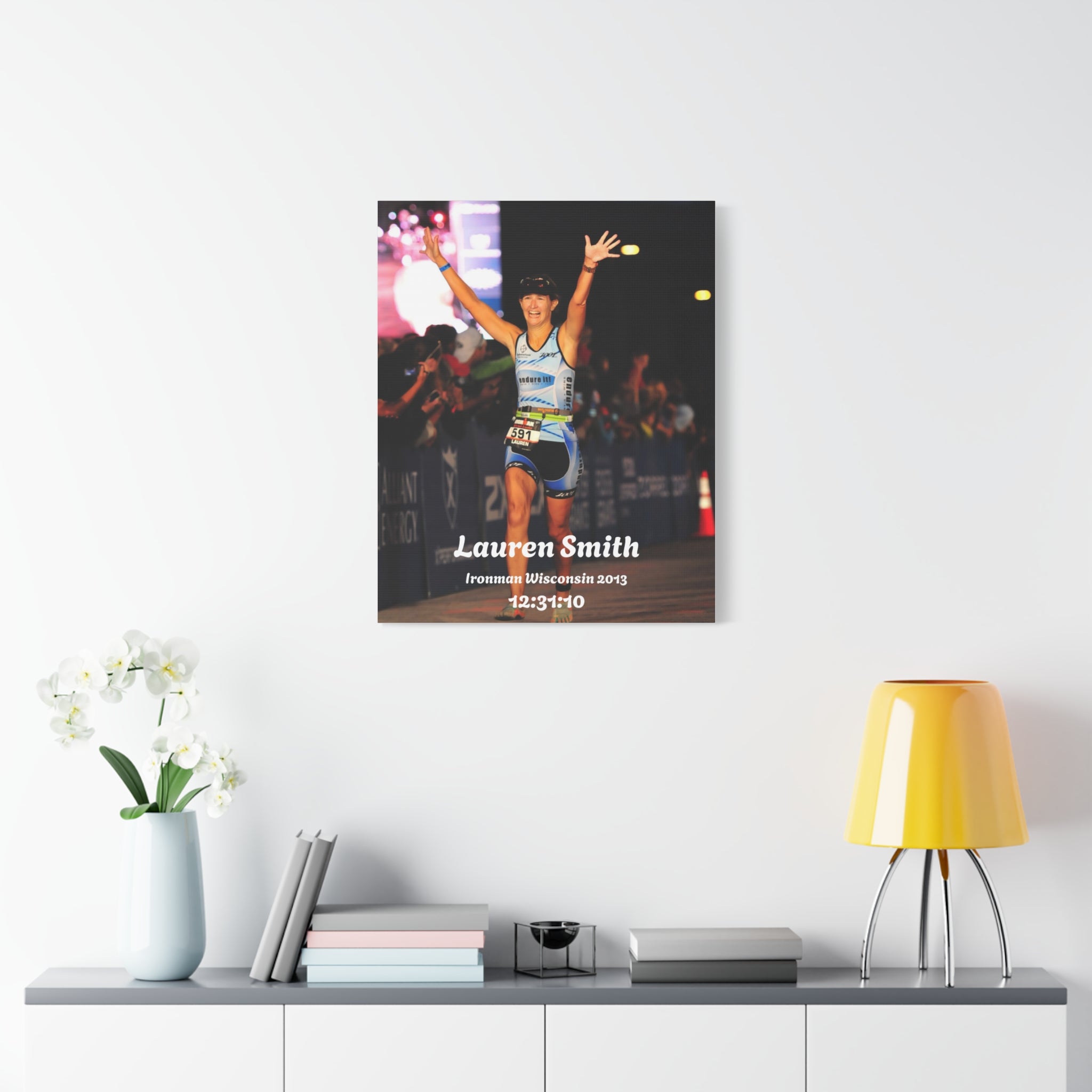 Personalized Race Finish Canvas — Custom Name, Event & Time