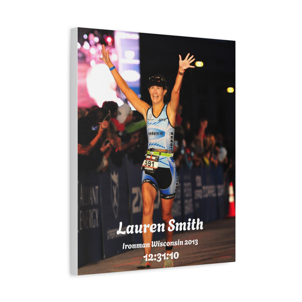 Personalized Race Finish Canvas — Custom Name, Event & Time