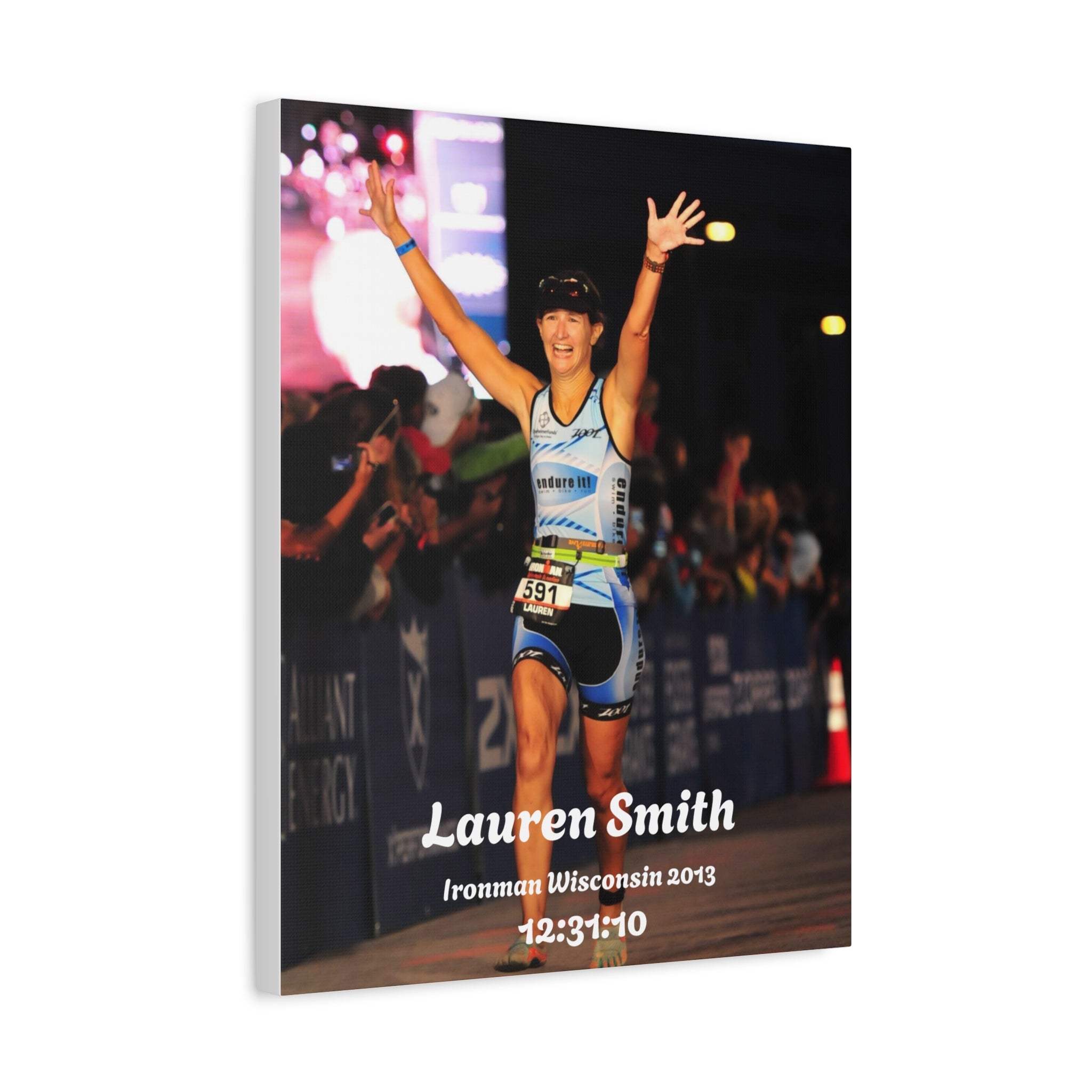 Personalized Race Finish Canvas — Custom Name, Event & Time