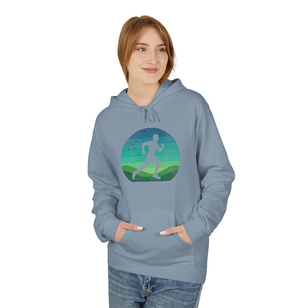 Man Running Silhouette - Unisex Fleece Hoodie