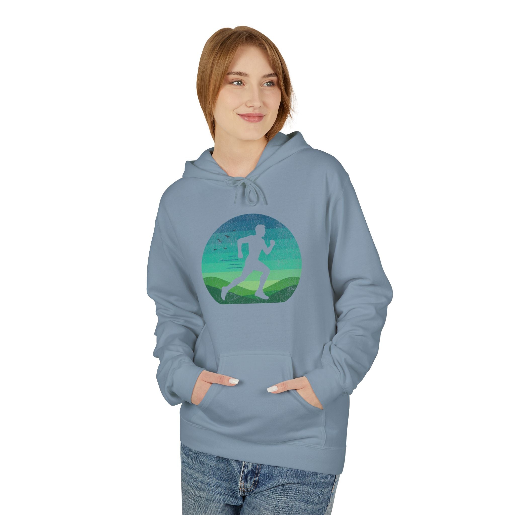 Man Running Silhouette - Unisex Fleece Hoodie
