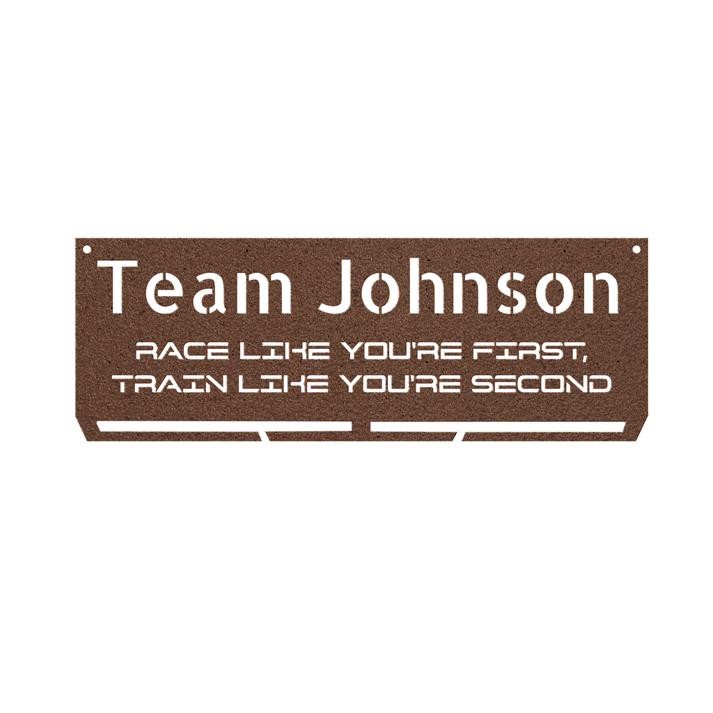 Custom Name - RUNNER Medal Hanger - Die-Cut Metal Sign