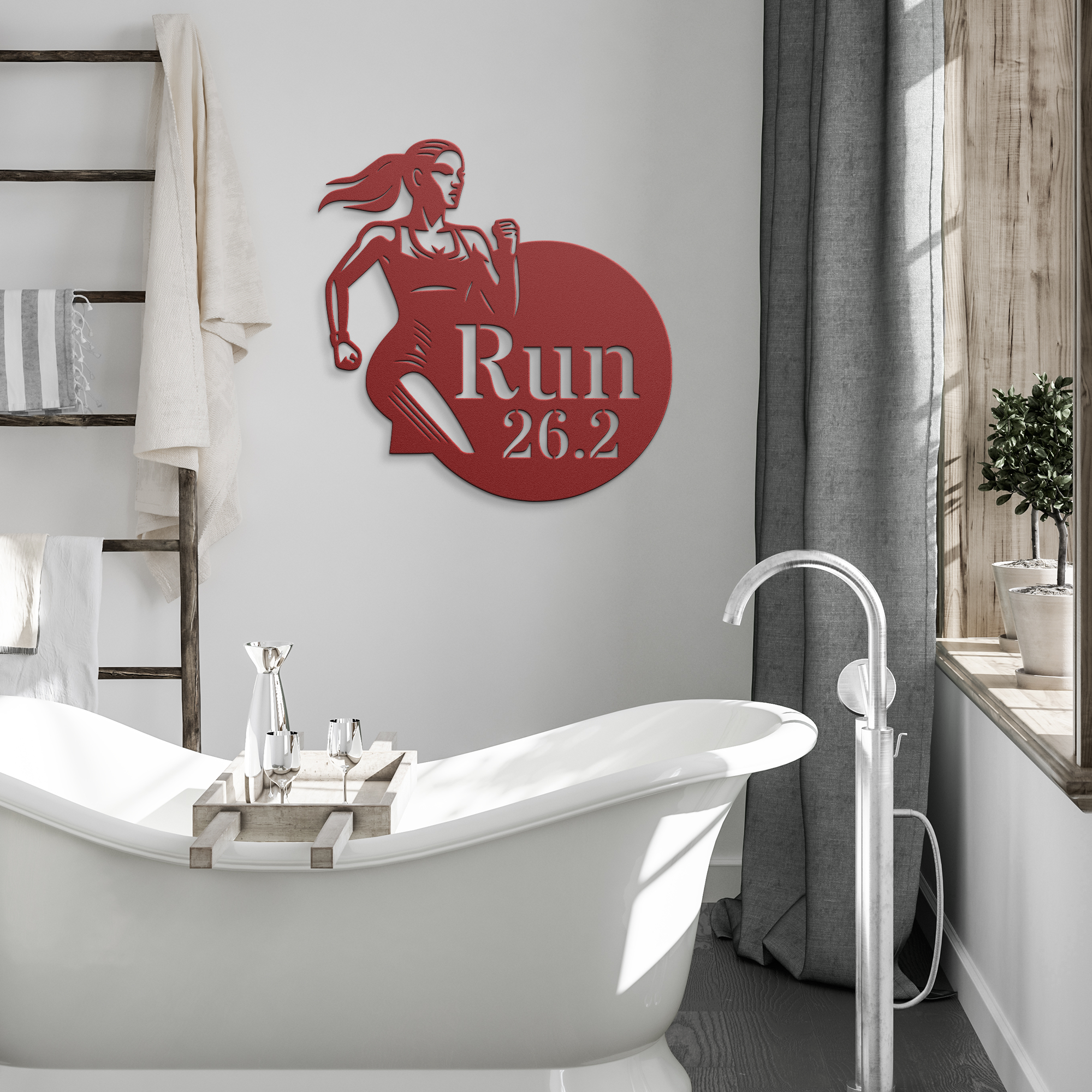 Run_262_Female_Runner_Metal_Wall_Art_Red_Modern_Bathroom_Mockup.png