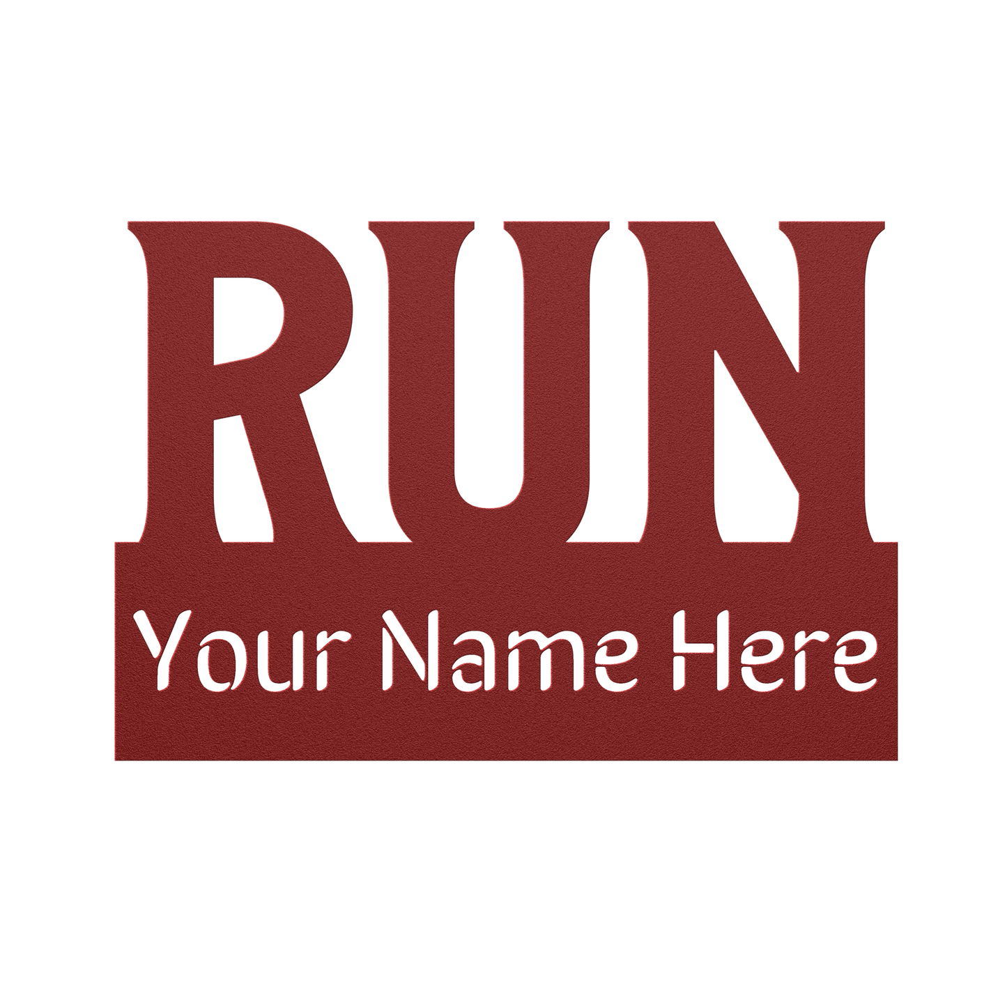 Custom Name - RUN - Die-Cut Metal Sign