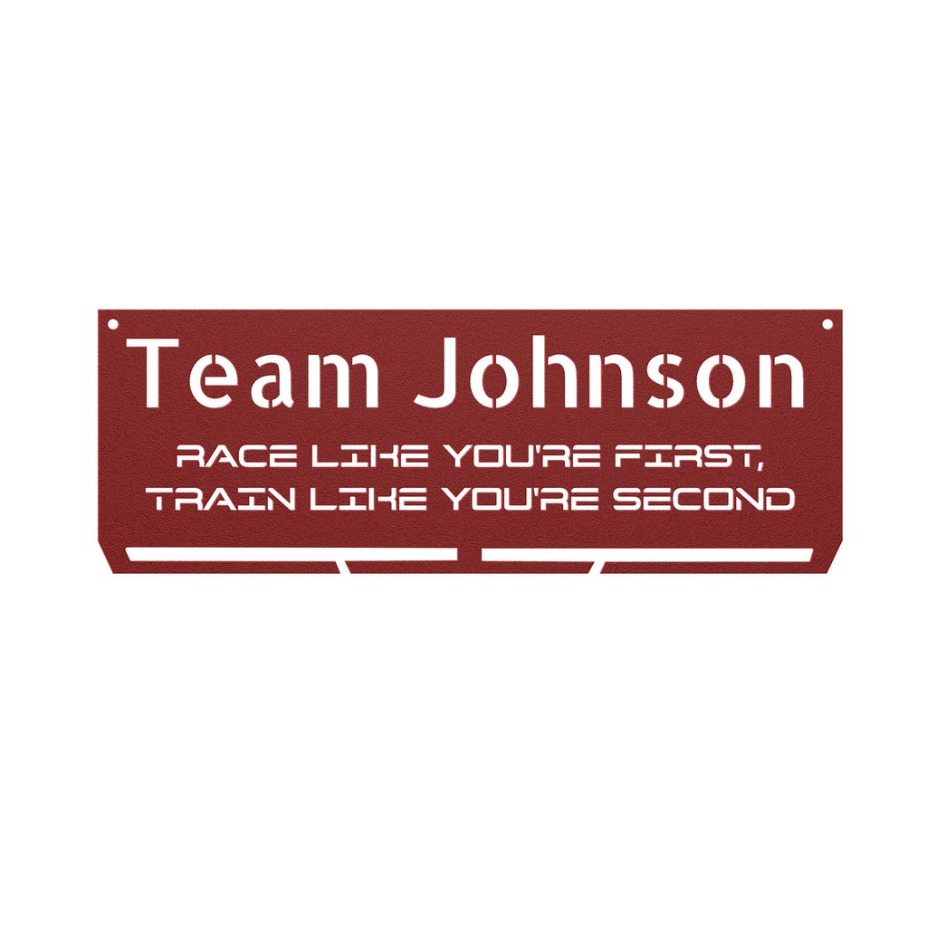 Custom Name - RUNNER Medal Hanger - Die-Cut Metal Sign