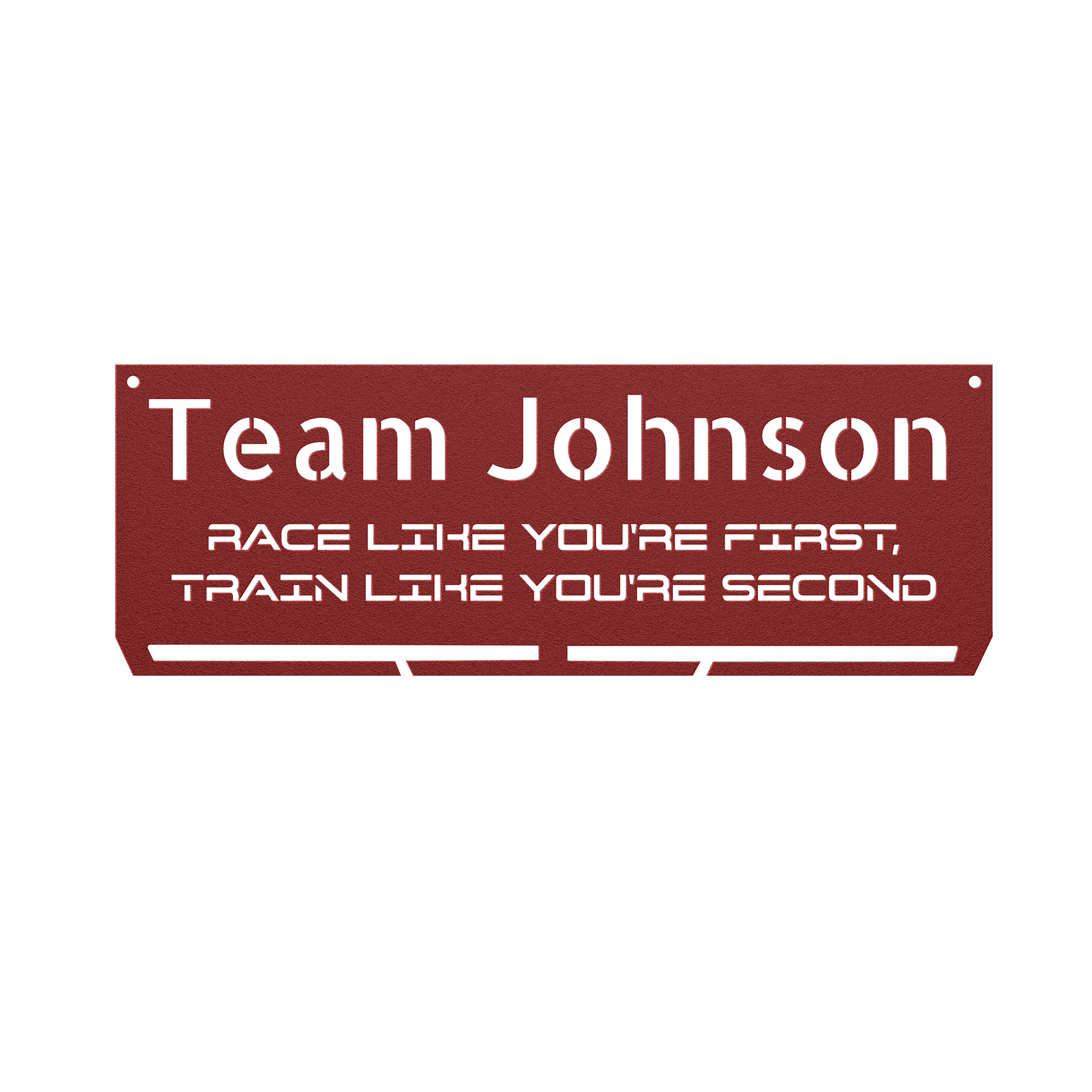 Custom Name - RUNNER Medal Hanger - Die-Cut Metal Sign