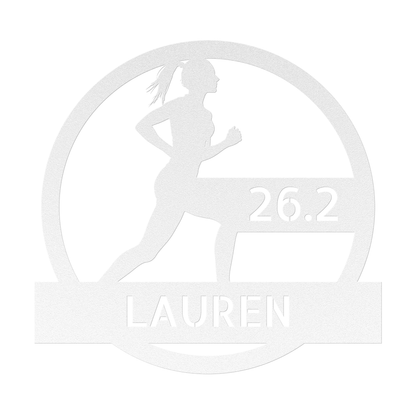 Customizable Female Runner - Metal Die-Cut Wall Art