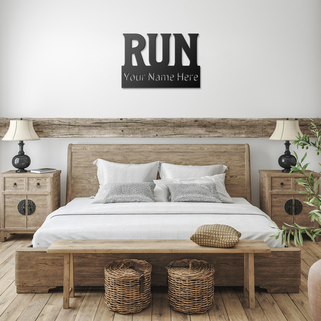 Custom Name - RUN - Die-Cut Metal Sign