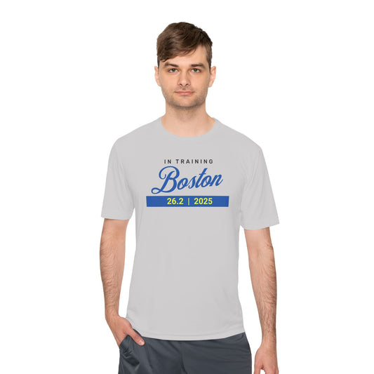 Boston Marathon 2025 - In Training - Unisex Moisture Wicking Tee - Forward Gear Athletics