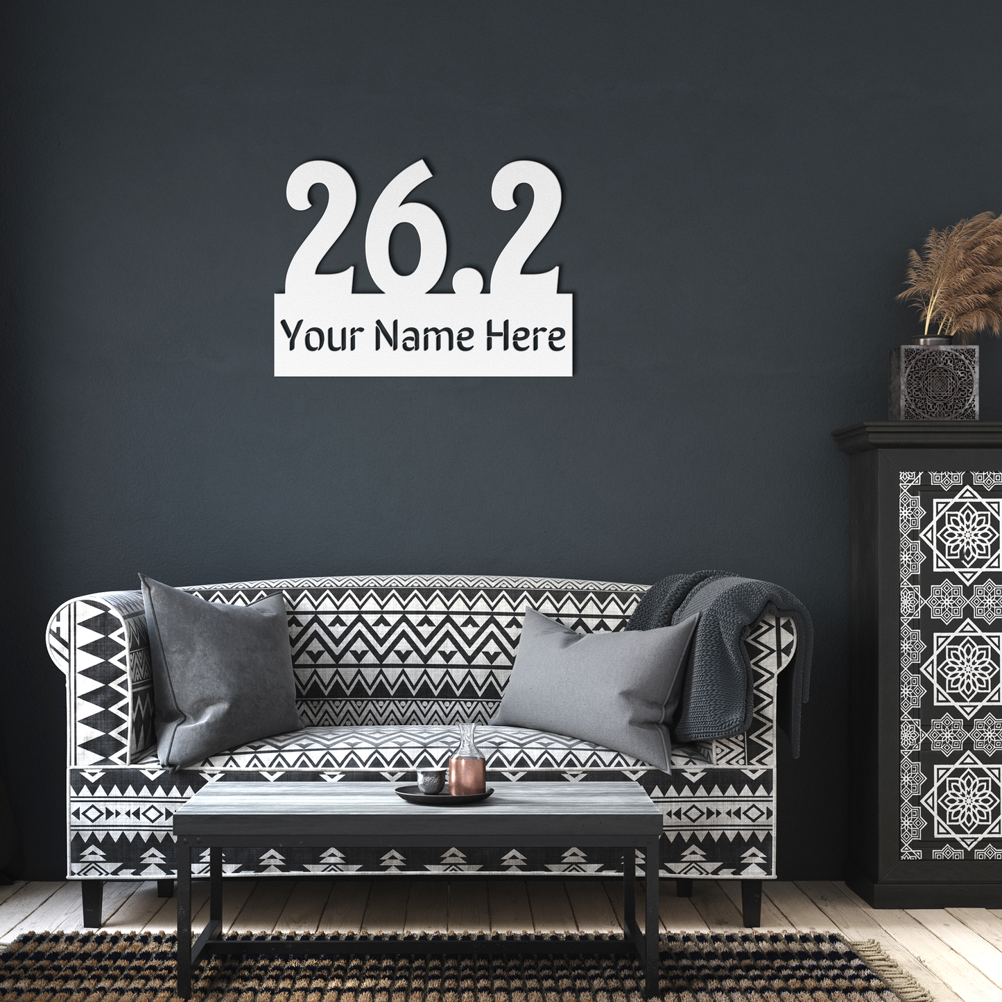 Custom Name 26.2 - Die-Cut Metal Sign