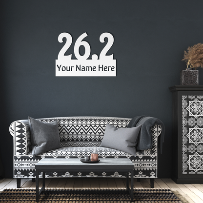 Custom Name 26.2 - Die-Cut Metal Sign