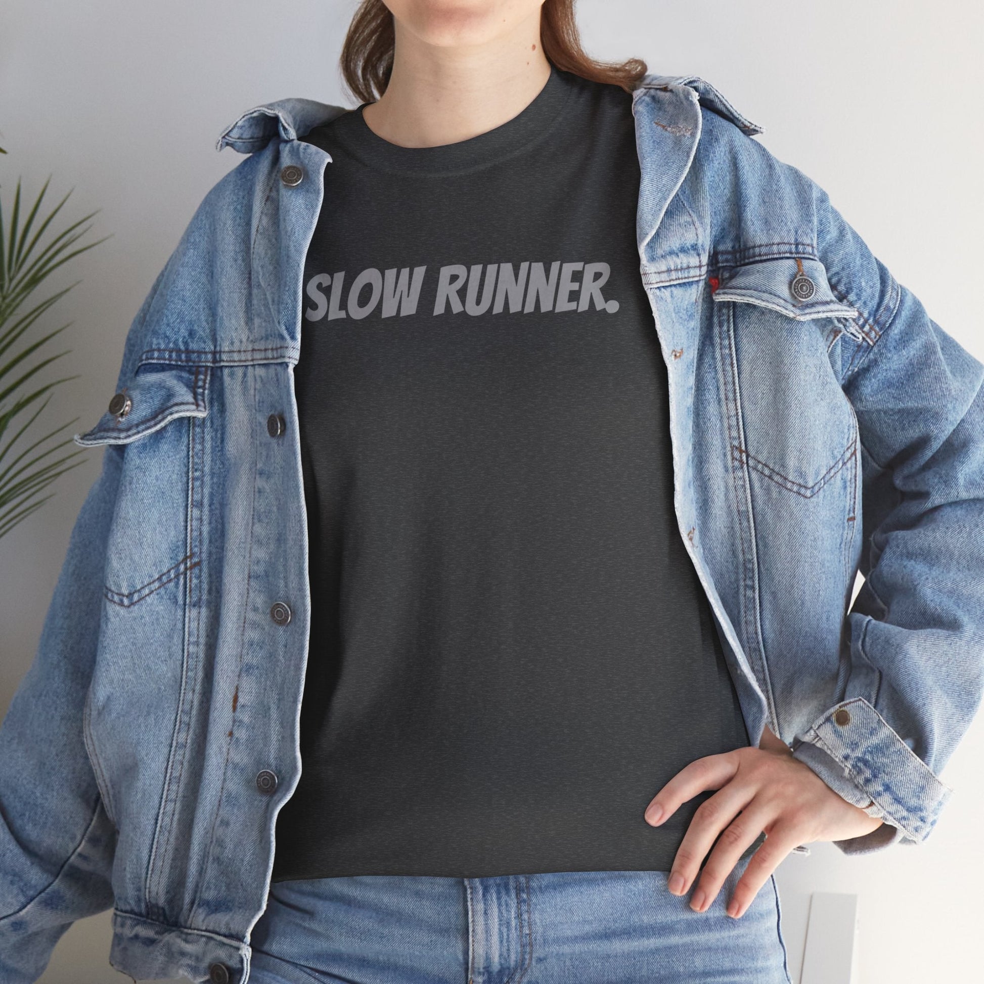 Caution - Slow Runner - Unisex Heavy Cotton Tee - Forward Gear Athletics