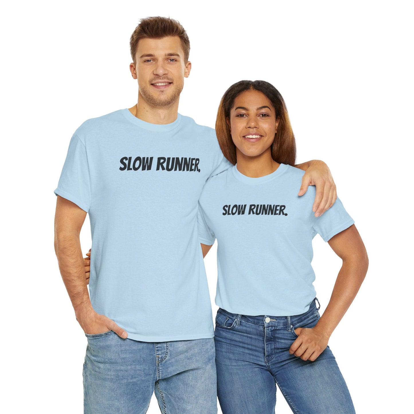 Caution - Slow Runner - Unisex Heavy Cotton Tee - Forward Gear Athletics