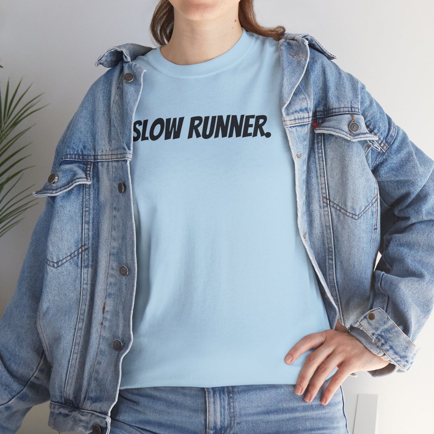 Caution - Slow Runner - Unisex Heavy Cotton Tee - Forward Gear Athletics