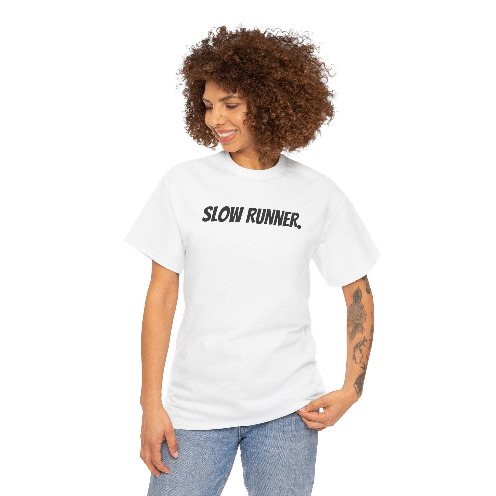 Caution - Slow Runner - Unisex Heavy Cotton Tee - Forward Gear Athletics