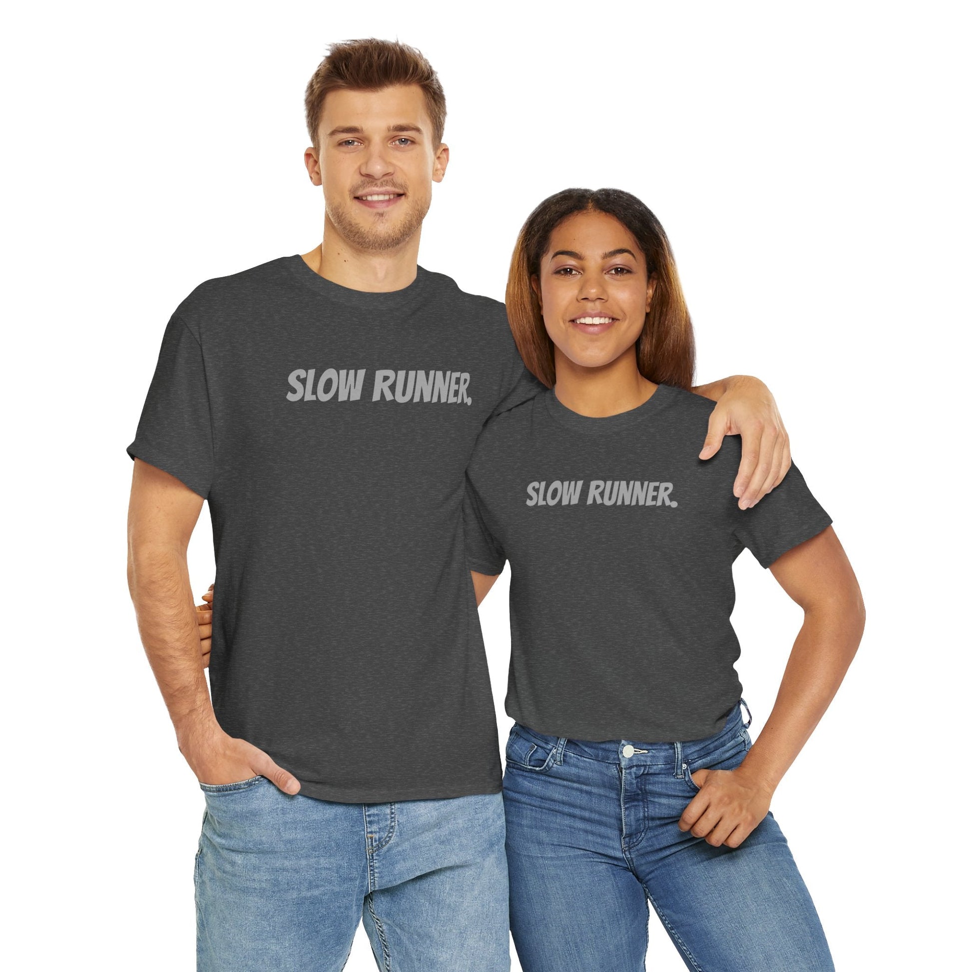 Caution - Slow Runner - Unisex Heavy Cotton Tee - Forward Gear Athletics