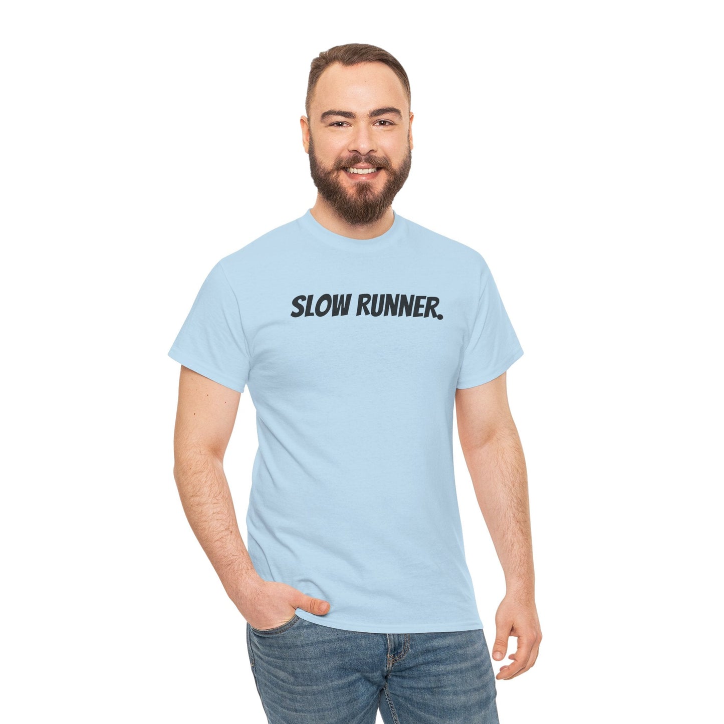 Caution - Slow Runner - Unisex Heavy Cotton Tee - Forward Gear Athletics