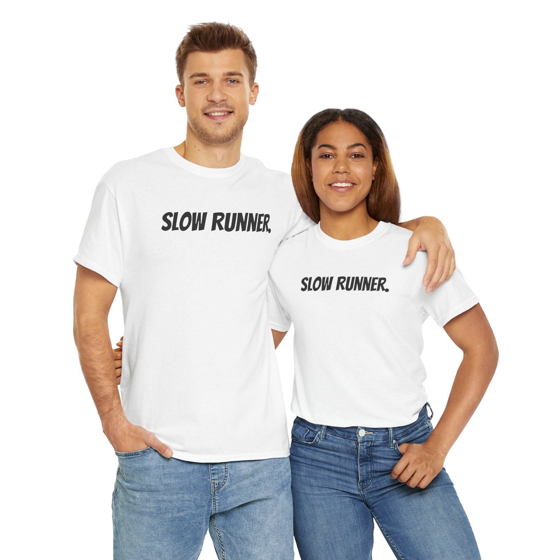 Caution - Slow Runner - Unisex Heavy Cotton Tee - Forward Gear Athletics