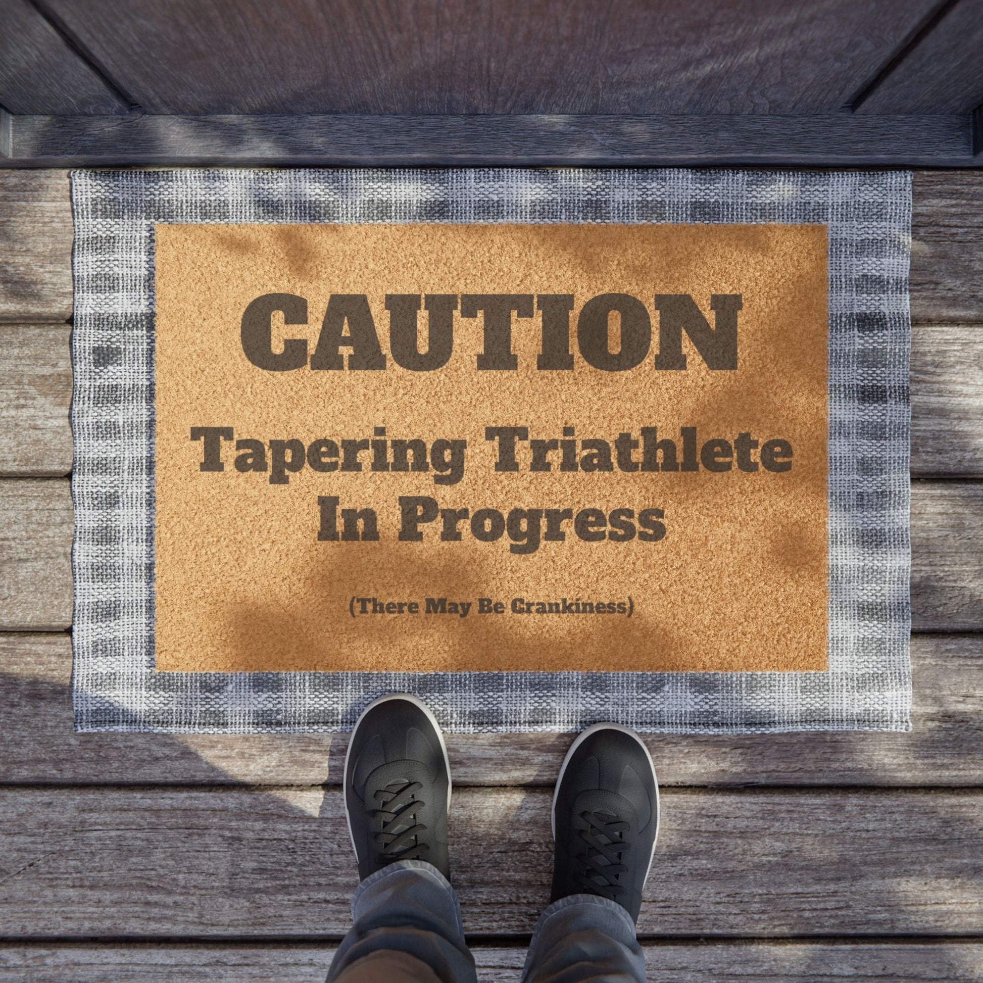 Caution - Tapering Triathlete In Progress - Doormat - Forward Gear Athletics