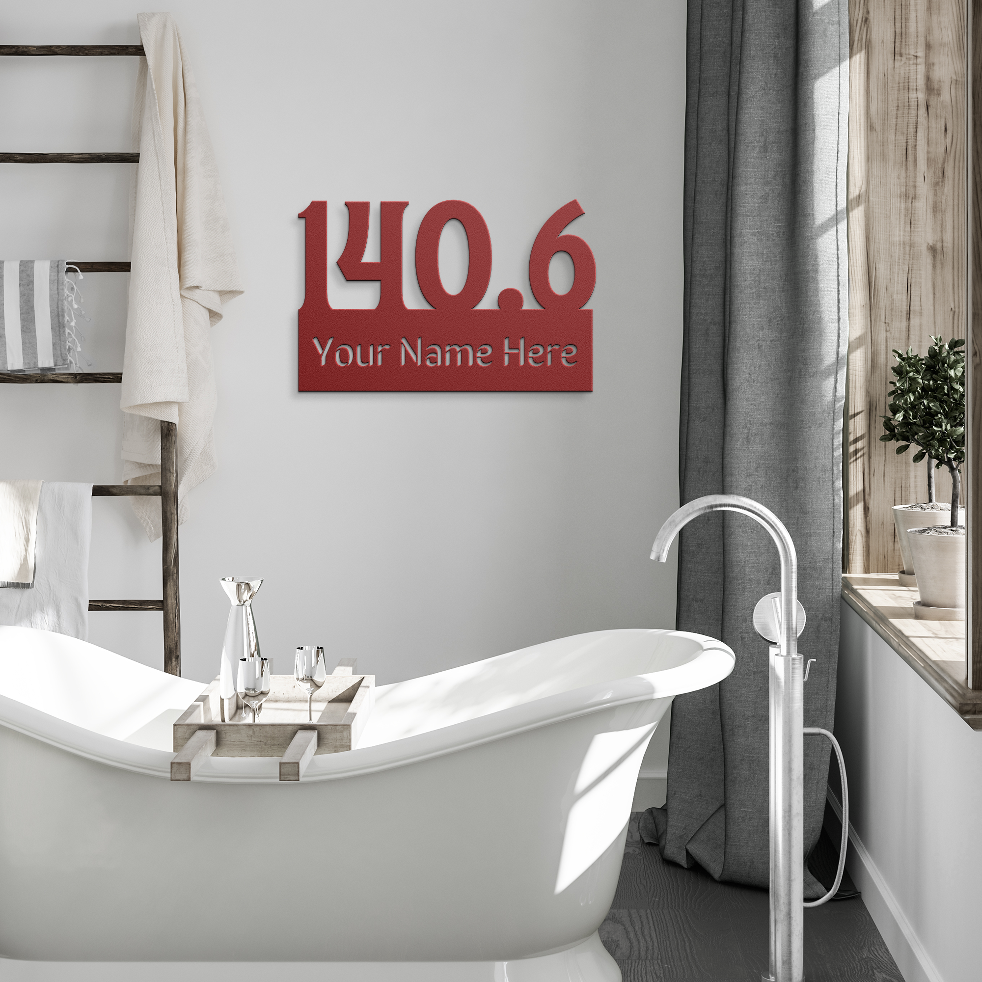 Custom Name 140.6 - Die-Cut Metal Sign