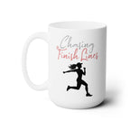 Chasing Finish Lines - Female Runner - Ceramic Mug 15oz - Forward Gear Athletics